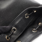 Chanel Shoulder Bag Deauville Black Leather Logo Stud — view 6