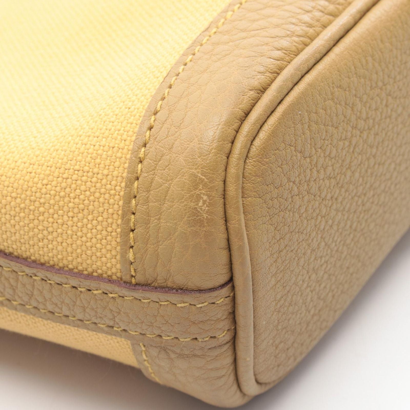 Hermes Tote Garden File PM Foin Canvas Yellow. Beige — view 9