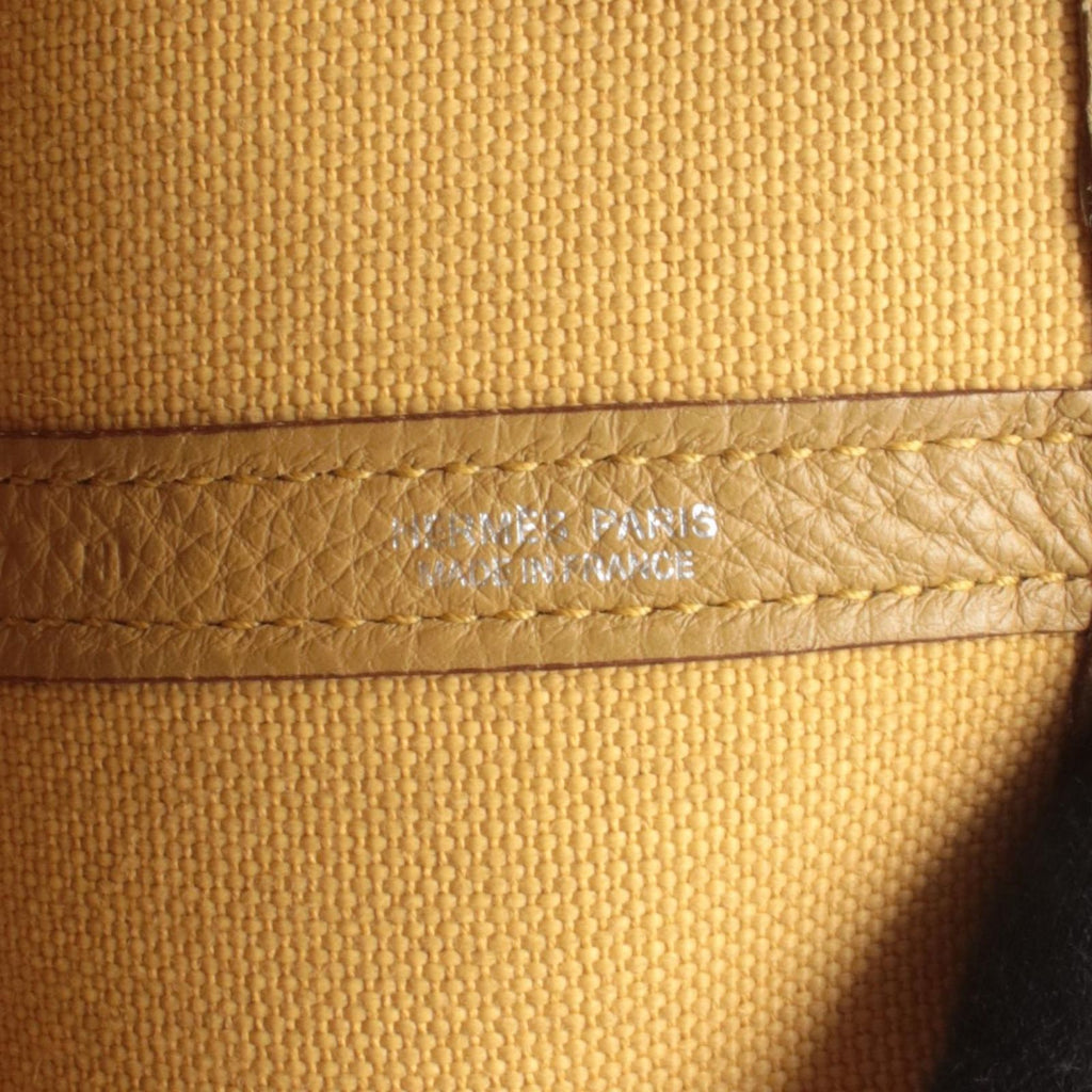Hermes Tote Garden File PM Foin Canvas Yellow. Beige — view 4