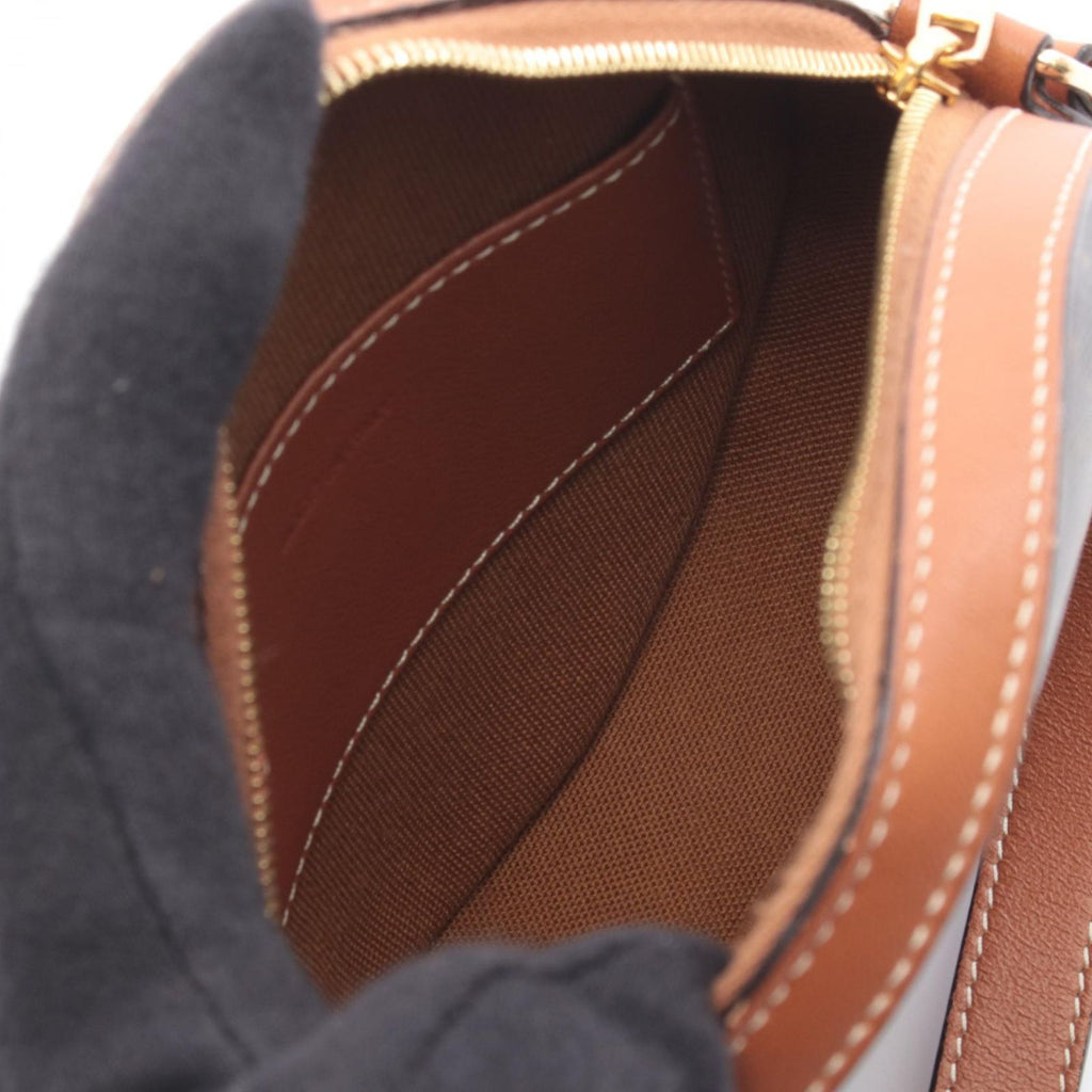 Celine Shoulder Bag Round Purse Triomphe Black Brown Canvas — view 3