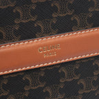 Celine Shoulder Bag Round Purse Triomphe Black Brown Canvas — view 4