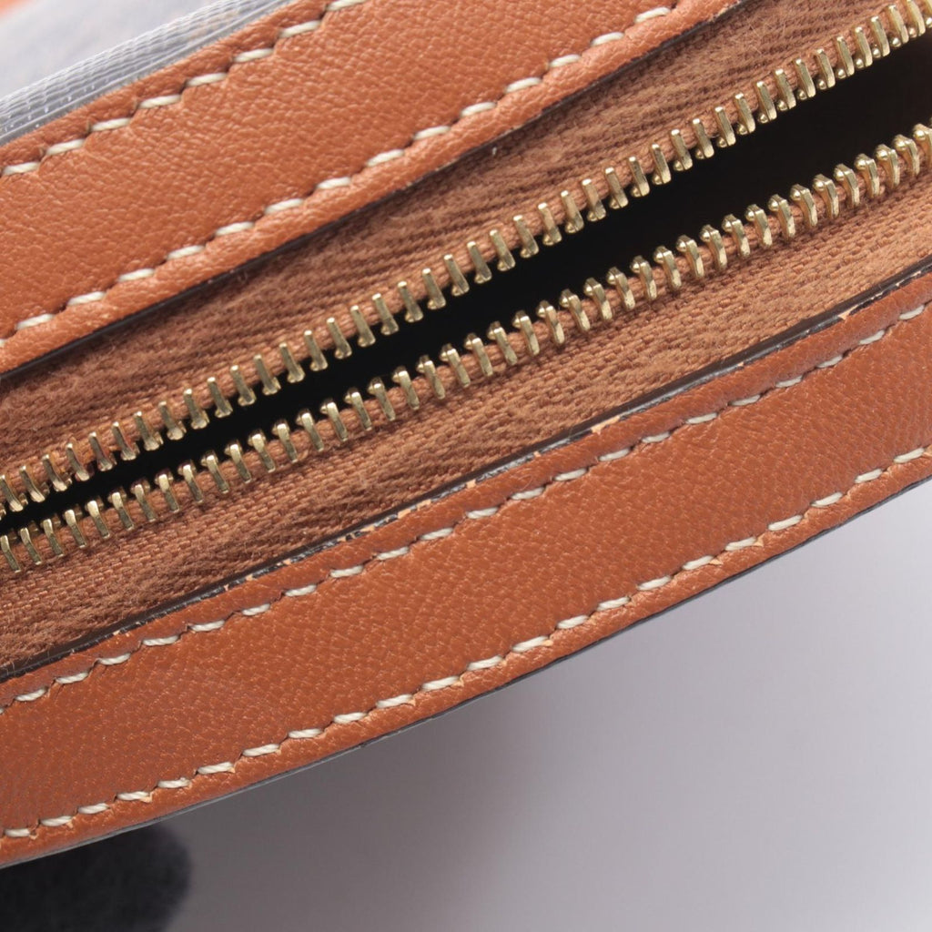Celine Shoulder Bag Round Purse Triomphe Black Brown Canvas — view 5