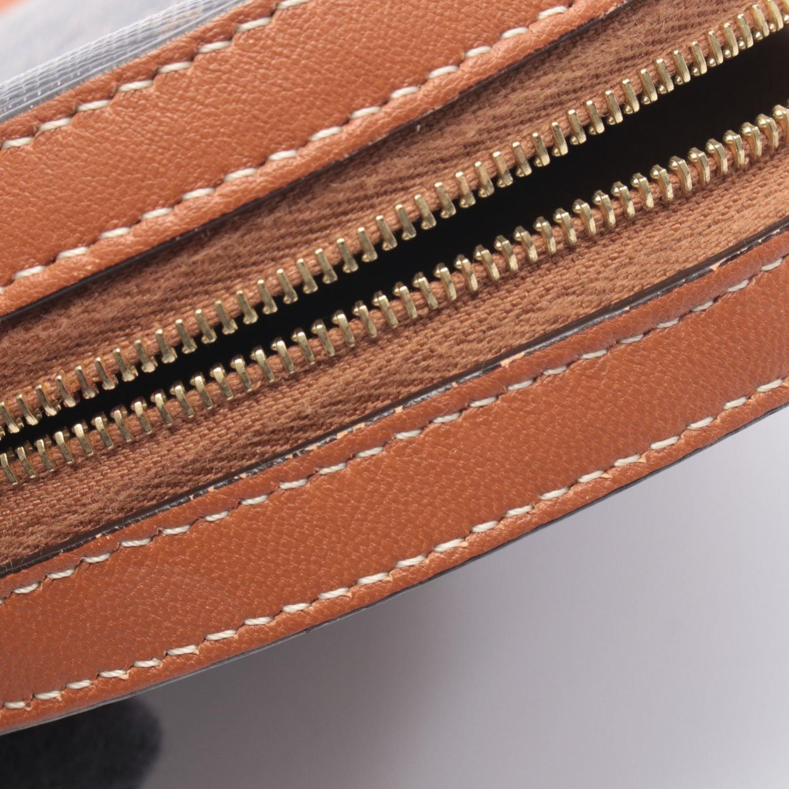 Celine Shoulder Bag Round Purse Triomphe Black Brown Canvas — view 5
