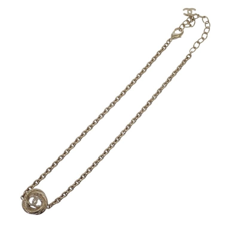 Chanel CC Logo Chain Choker Pendant Necklace Metal — view 5