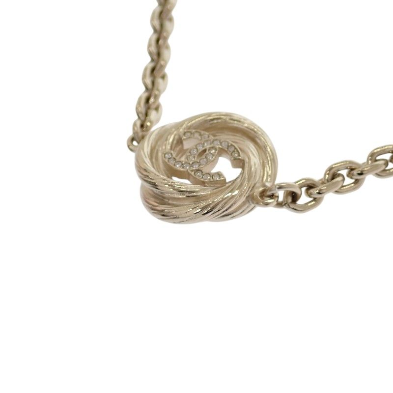 Chanel CC Logo Chain Choker Pendant Necklace Metal — view 2