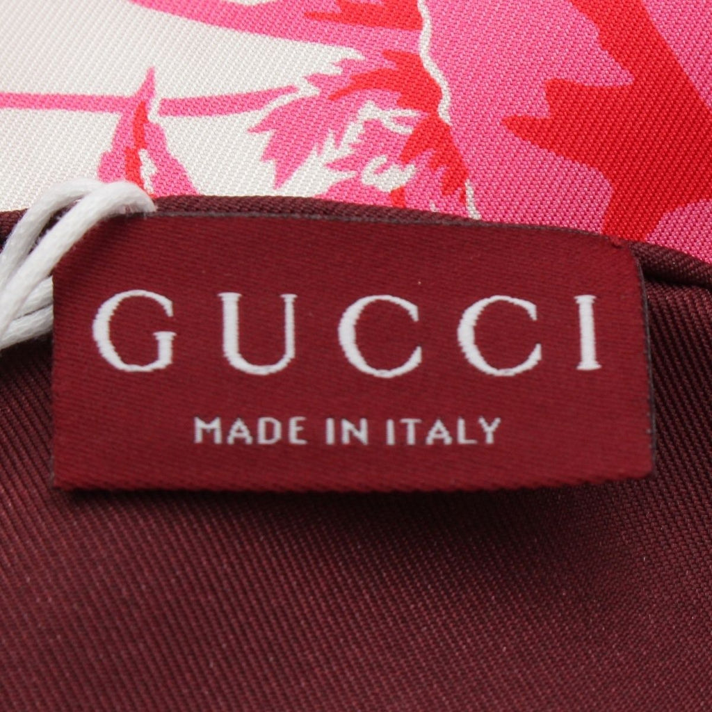 Gucci Silk GG Flora Scarf Pink — view 9