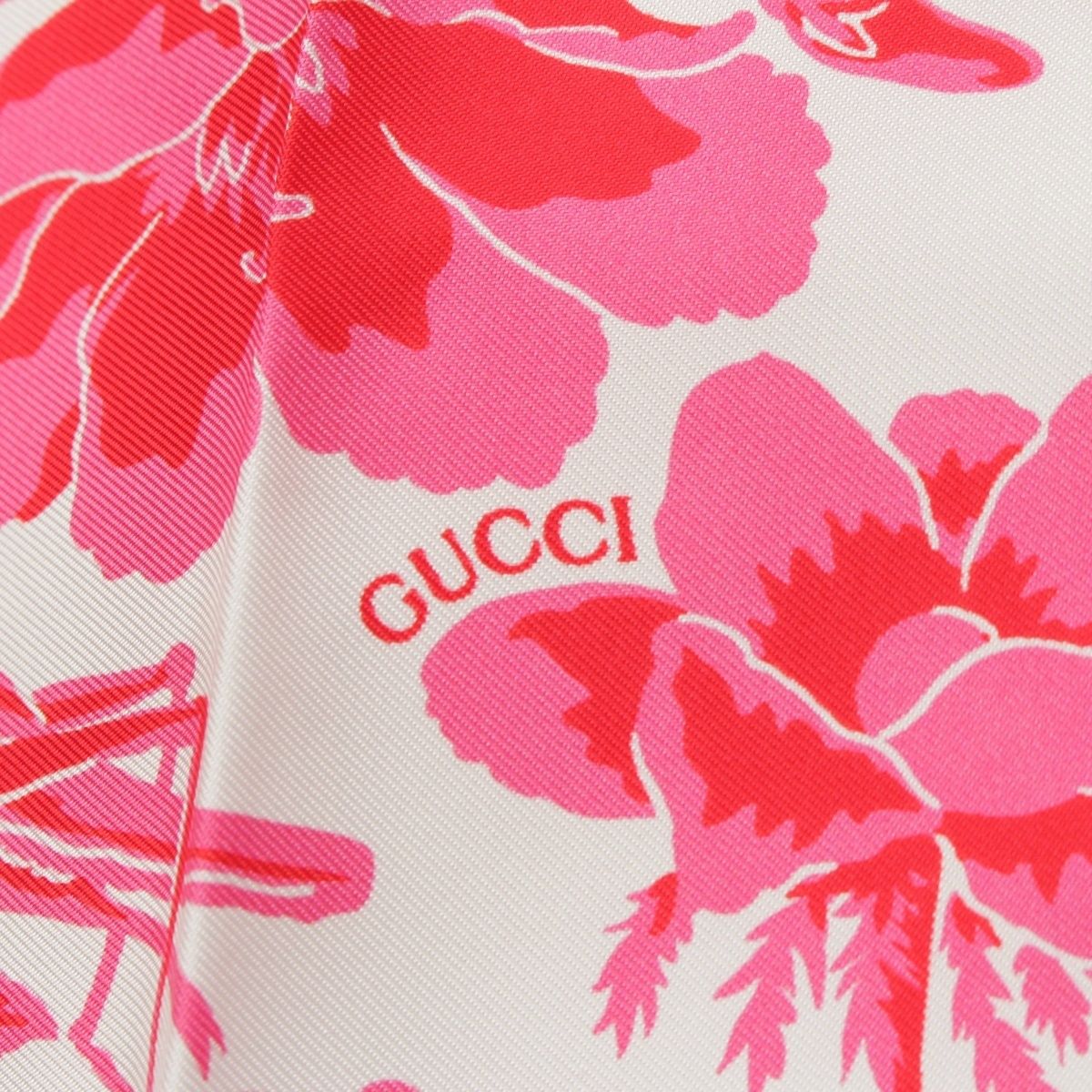 Gucci Silk GG Flora Scarf Pink — view 7