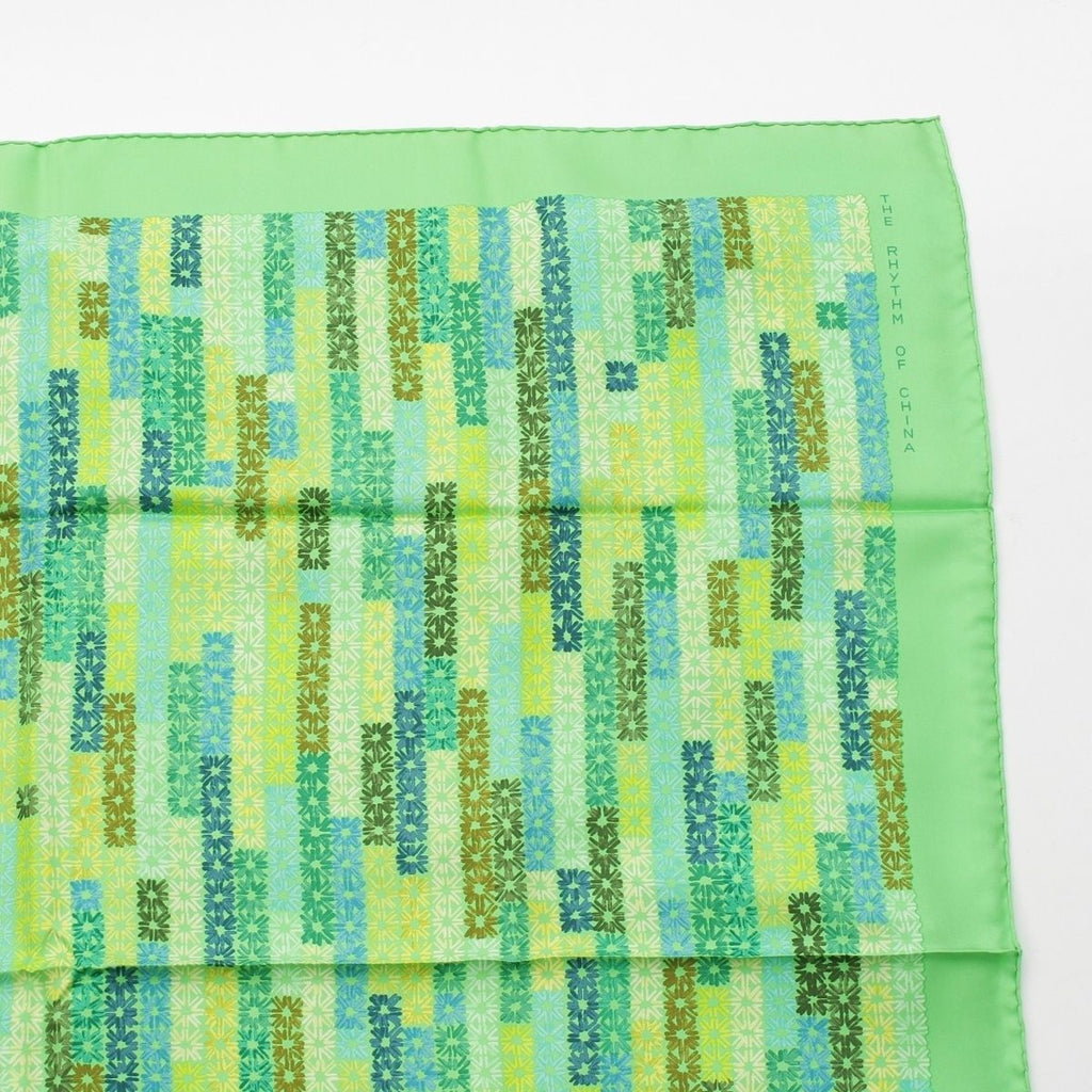 Hermes Silk Carre 90 the Rhythm of China Scarf Green — view 3