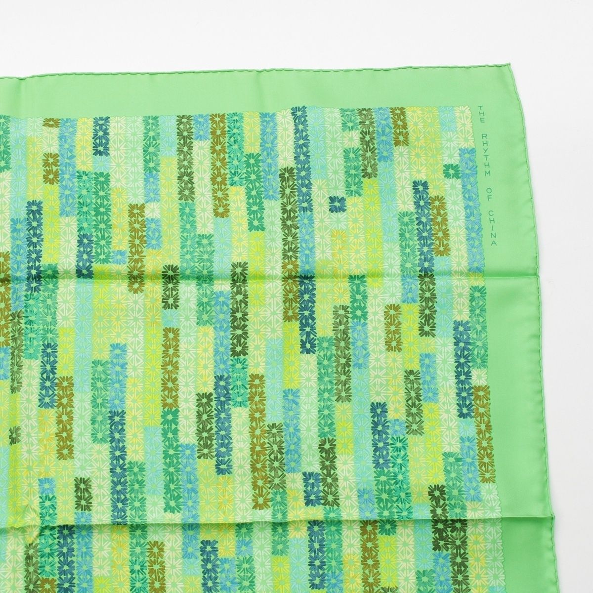Hermes Silk Carre 90 the Rhythm of China Scarf Green — view 3
