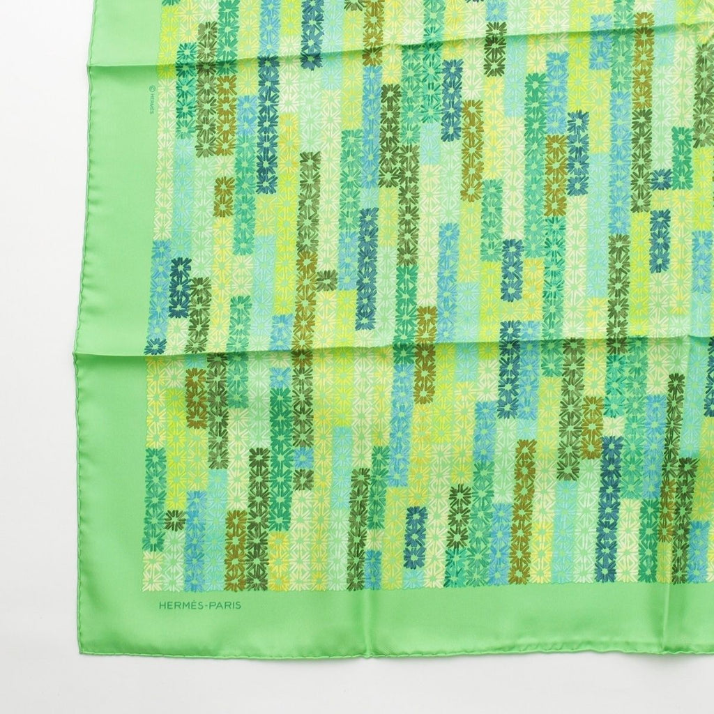 Hermes Silk Carre 90 the Rhythm of China Scarf Green — view 4
