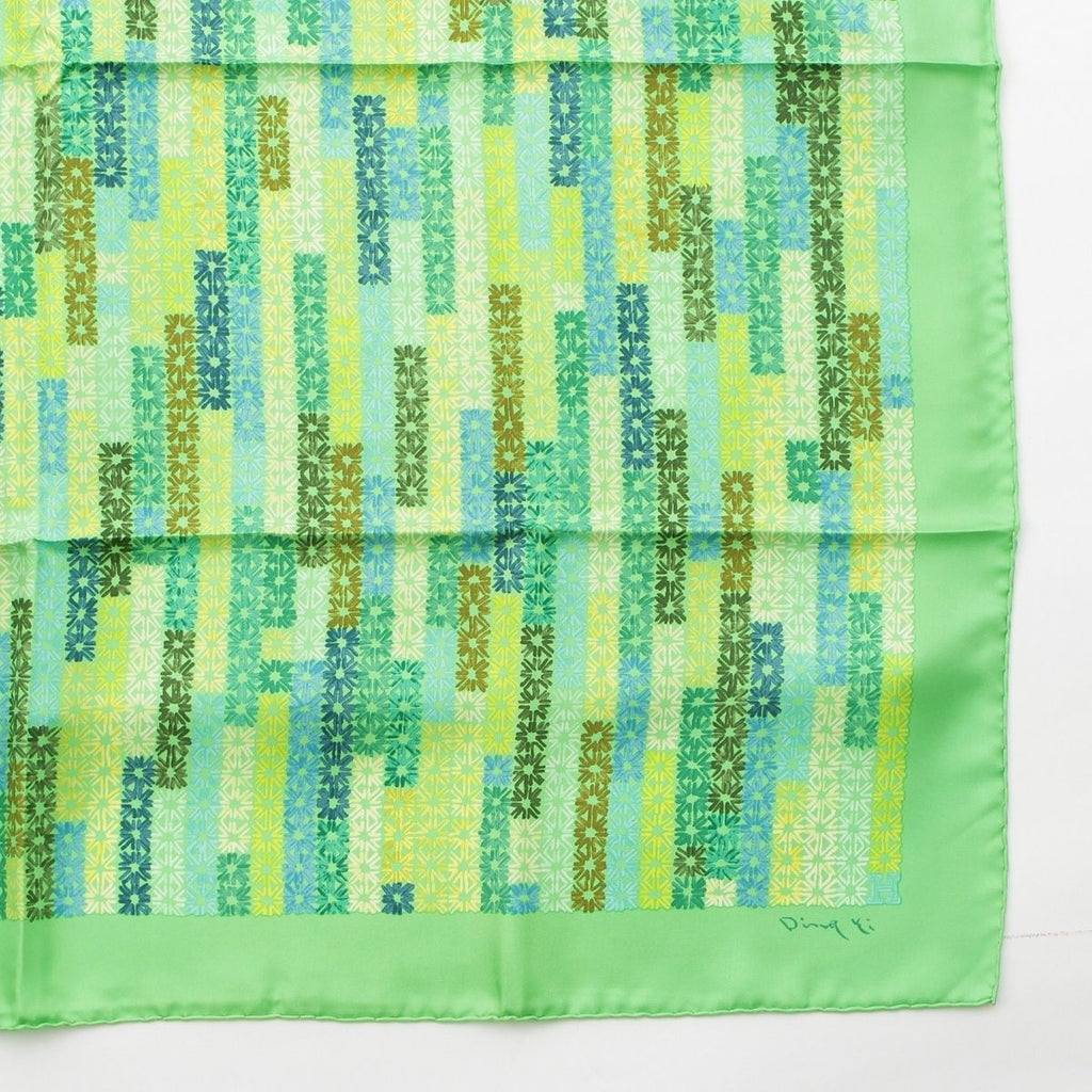 Hermes Silk Carre 90 the Rhythm of China Scarf Green — view 5