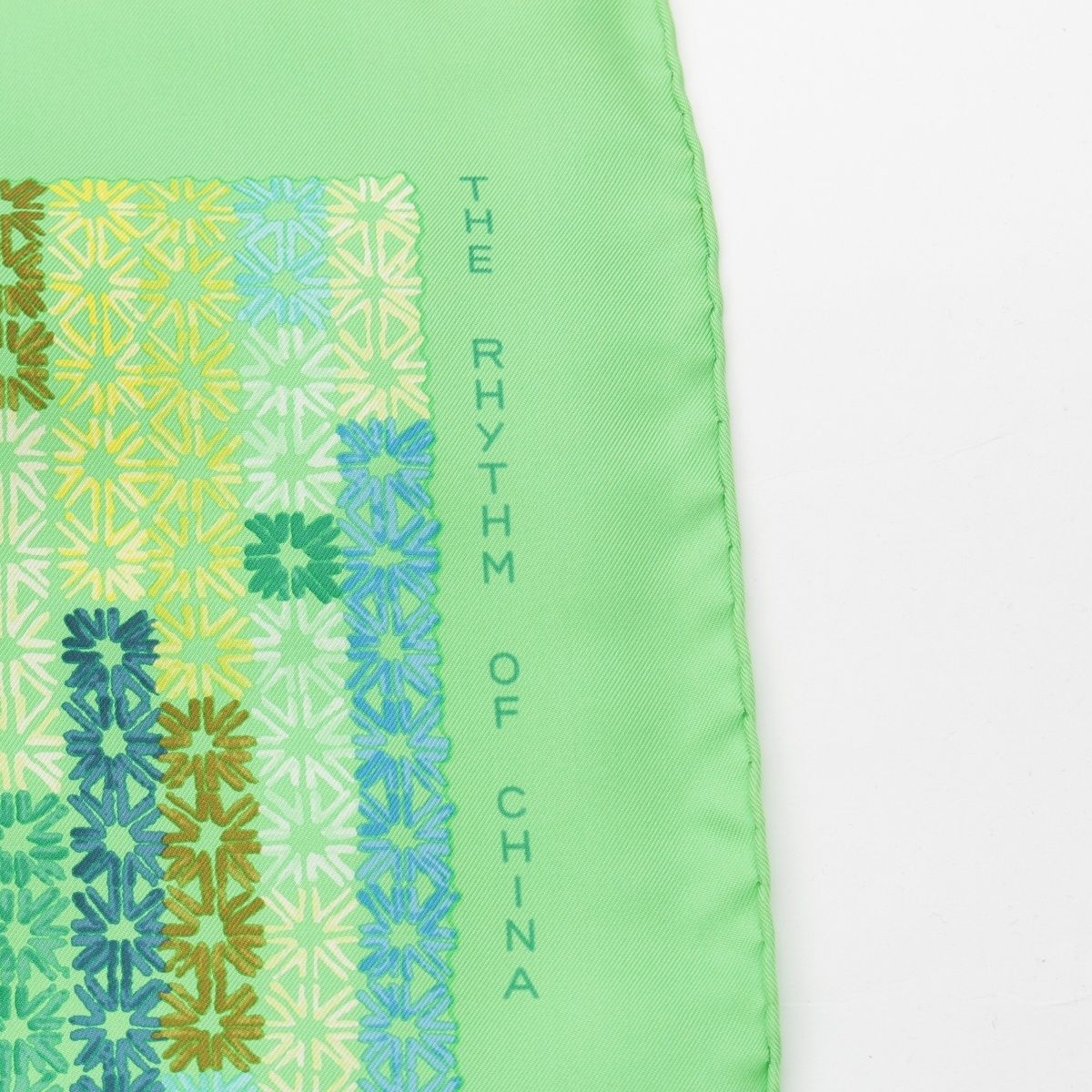 Hermes Silk Carre 90 the Rhythm of China Scarf Green — view 9