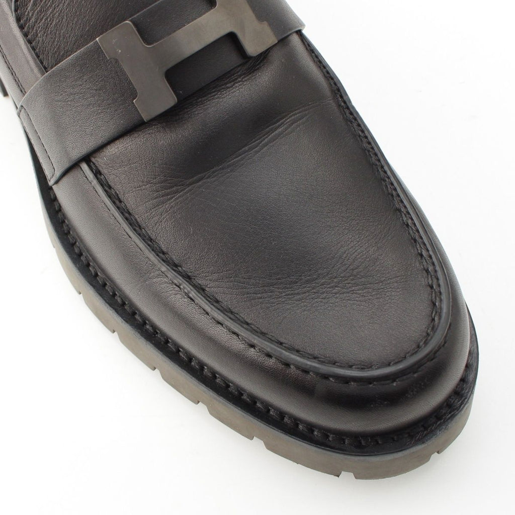 Hermes Gregoire Leather Loafers Black 39 — view 6