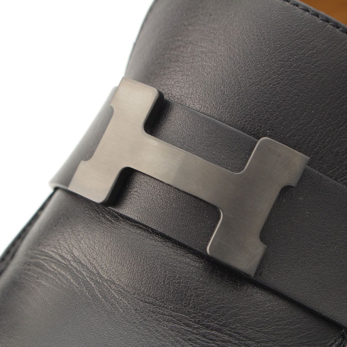 Hermes Gregoire Leather Loafers Black 39 — view 8