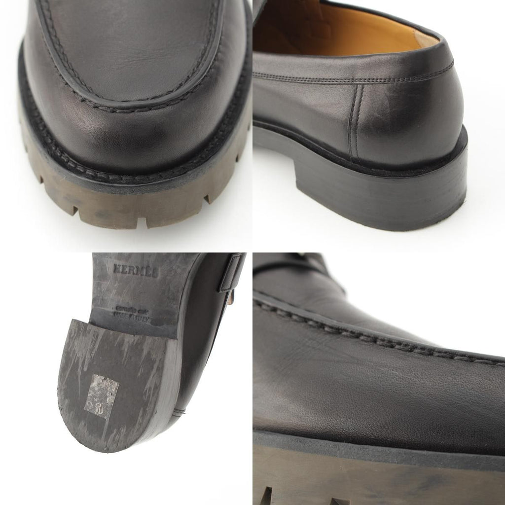 Hermes Gregoire Leather Loafers Black 39 — view 9