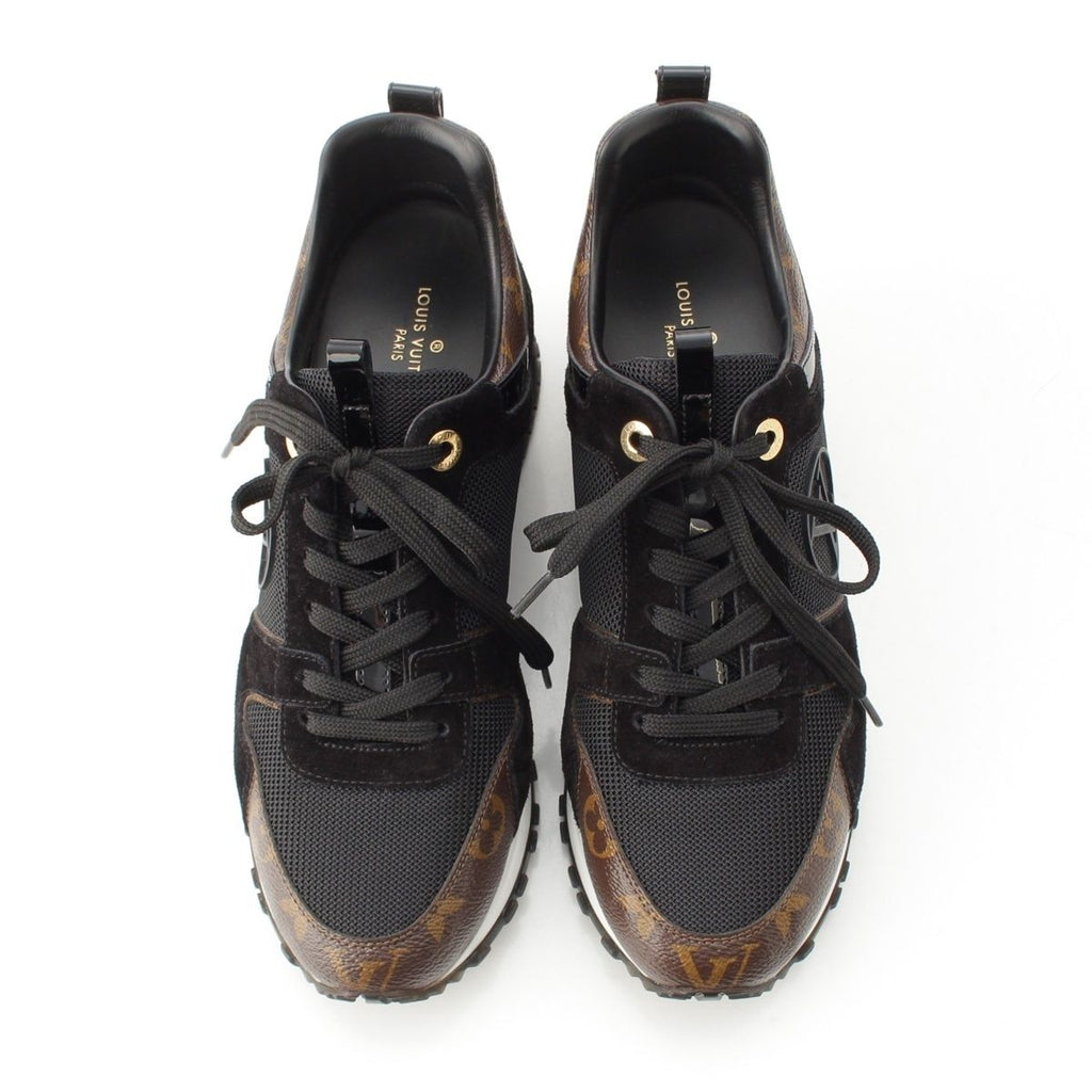 Louis Vuitton Monogram Run Away Sneakers Shoes Black Brown 38 X — view 2