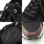 Louis Vuitton Monogram Run Away Sneakers Shoes Black Brown 38 X — view 8