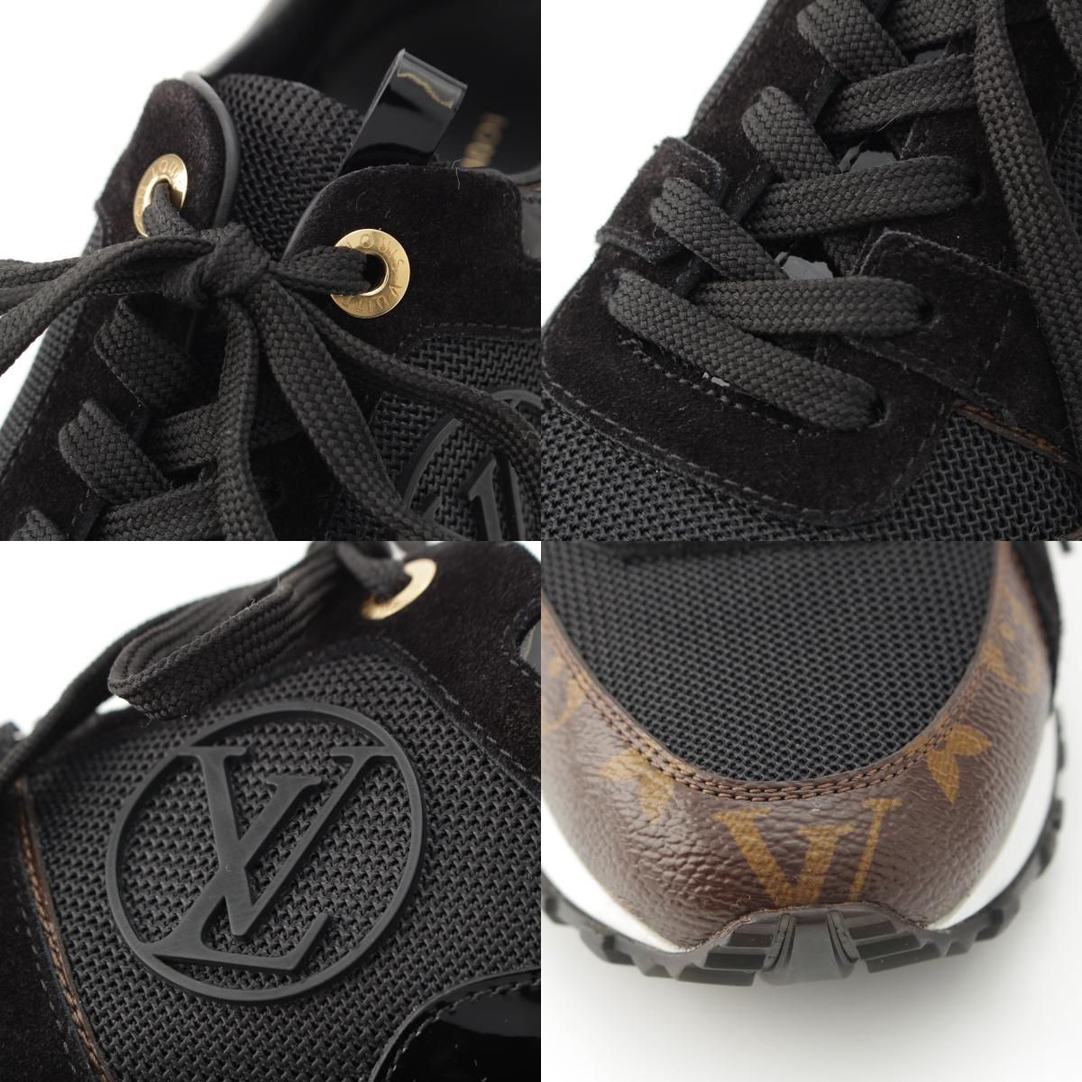 Louis Vuitton Monogram Run Away Sneakers Shoes Black Brown 38 X — view 8