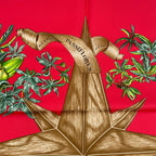 Hermes Scarf Silk Carre 90 Passiflores Passion Flower Red — view 6