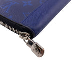 Louis Vuitton Zippy Wallet Vertical Taigarama Leather Blue — view 3