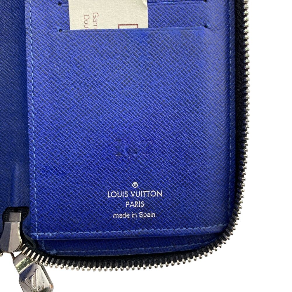 Louis Vuitton Zippy Wallet Vertical Taigarama Leather Blue — view 6