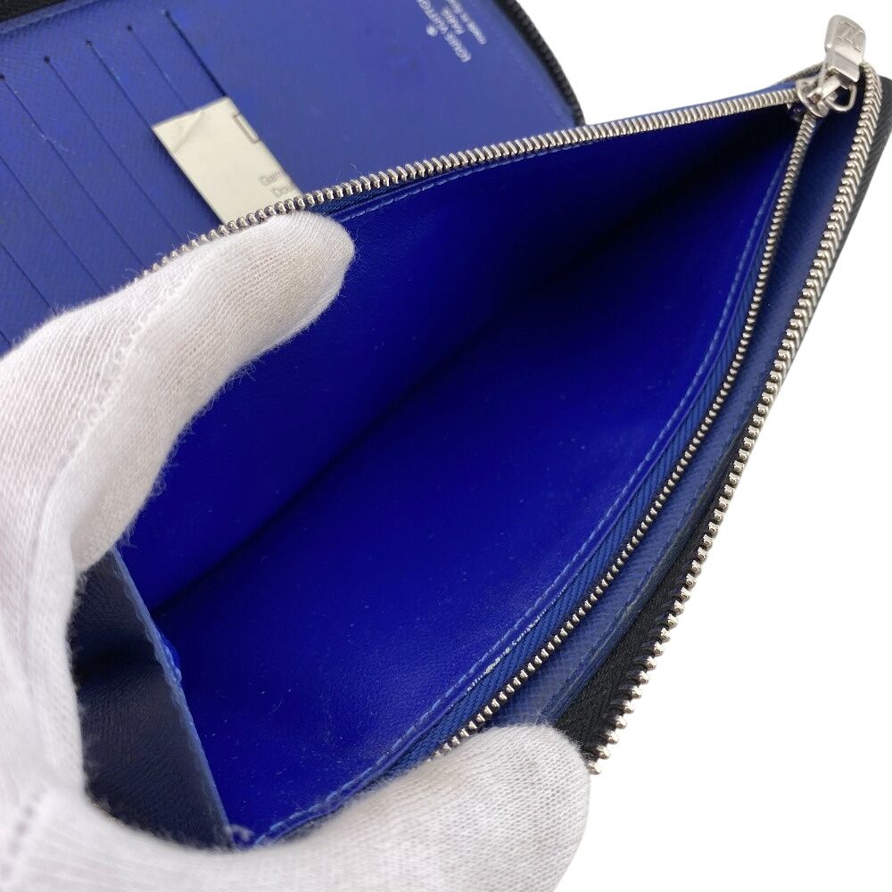 Louis Vuitton Zippy Wallet Vertical Taigarama Leather Blue — view 7