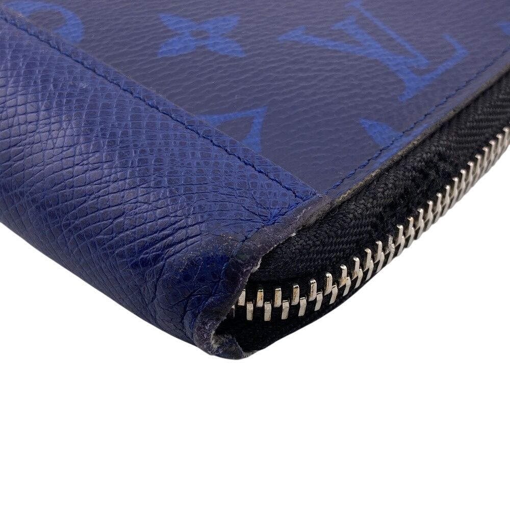 Louis Vuitton Zippy Wallet Vertical Taigarama Leather Blue — view 4