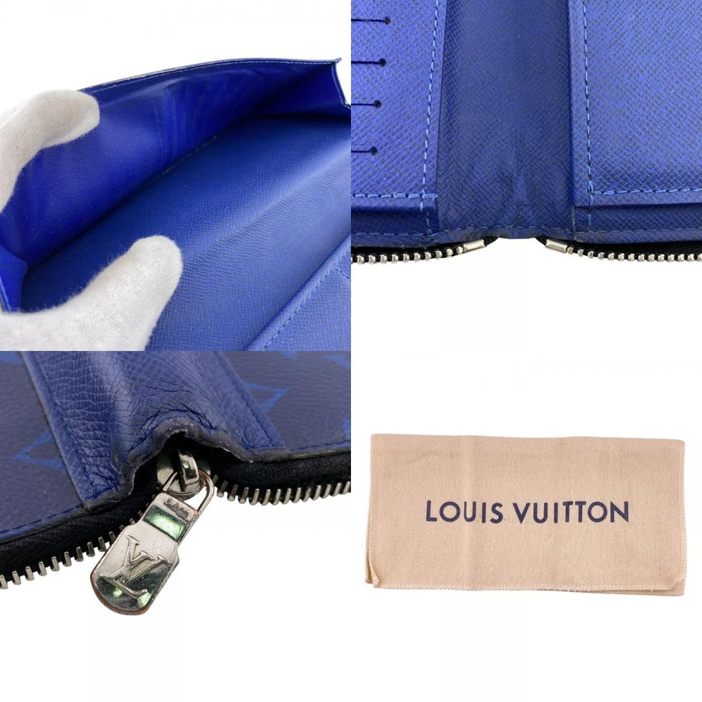 Louis Vuitton Zippy Wallet Vertical Taigarama Leather Blue — view 8
