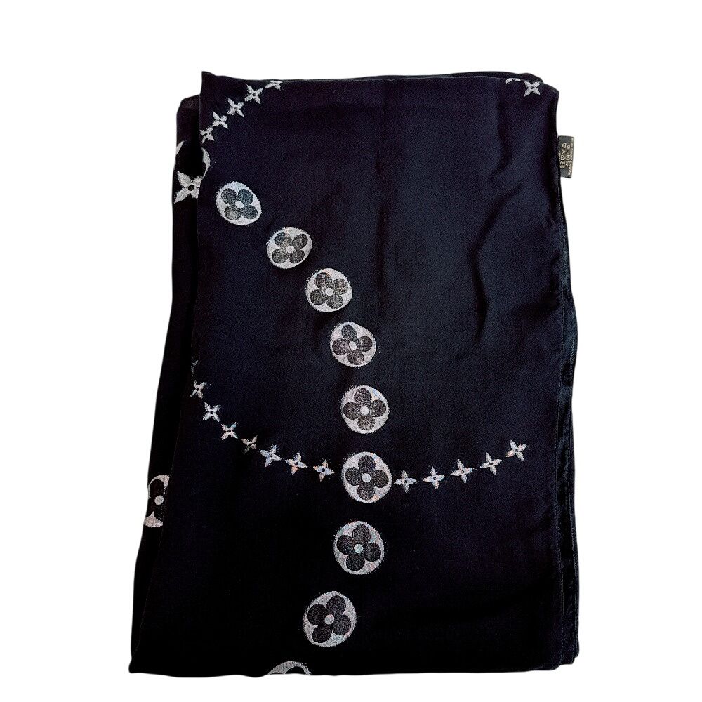 Louis Vuitton Etole Monte Carlo Cashmere Shawl Black — view 5
