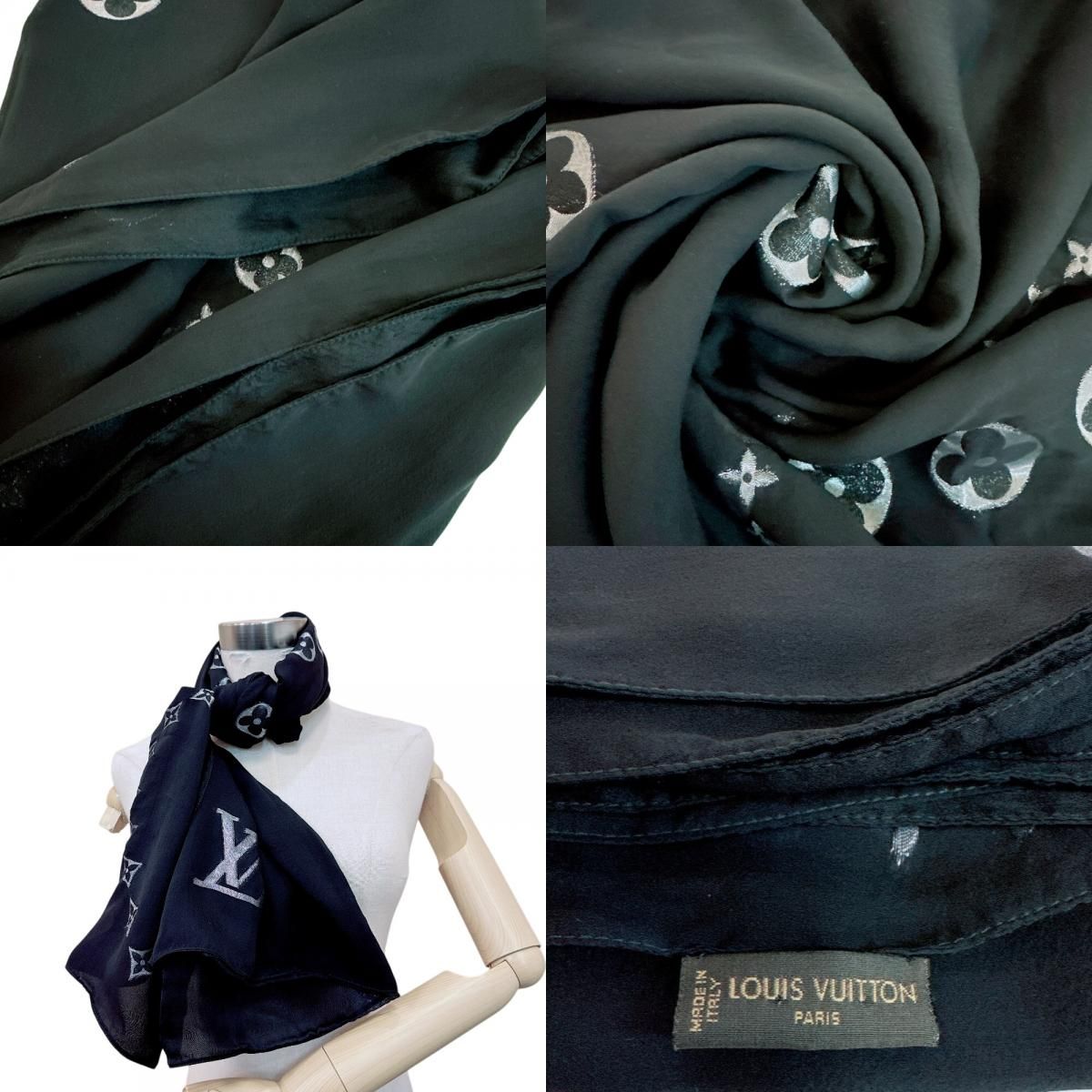 Louis Vuitton Etole Monte Carlo Cashmere Shawl Black — view 8