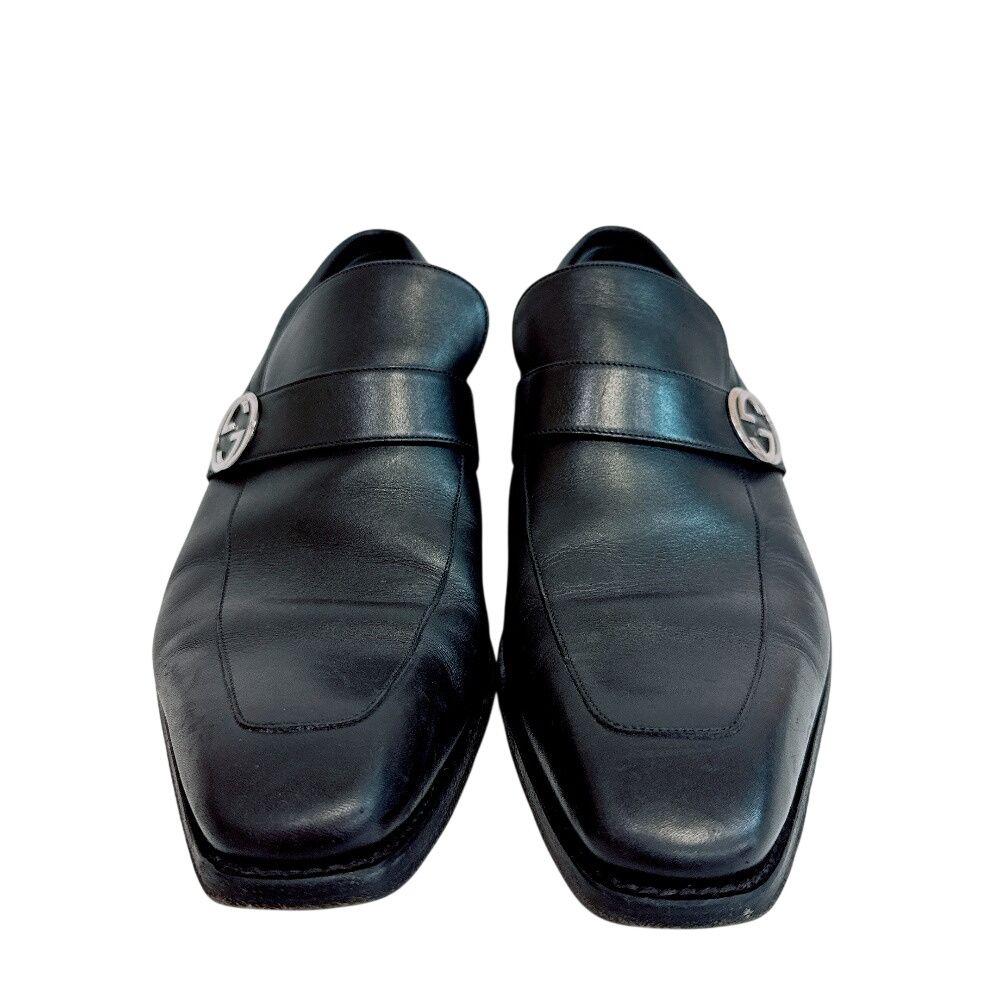 Gucci Business Shoes Interlocking Leather Black — view 2