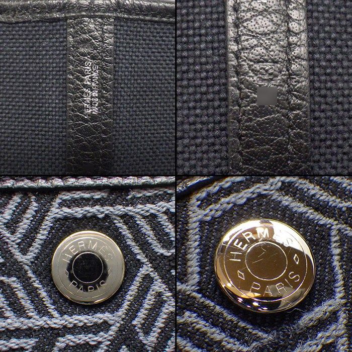 Hermes Tote Garden Party PM Navy Towarso Ash Buffalo Skipper — view 6