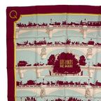 Hermes Scarf Silk Carre 90 les Ponts de Paris Bridges of Red — view 2