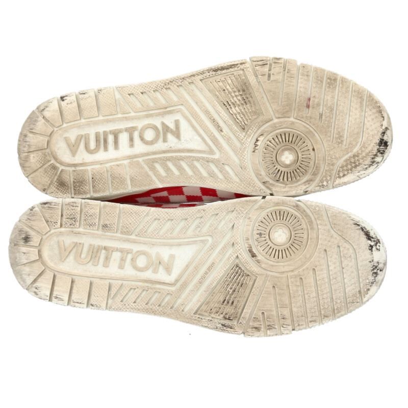 Louis Vuitton LV Trainer Damier Check Cles the Sneakers 7.5 White Red — view 3