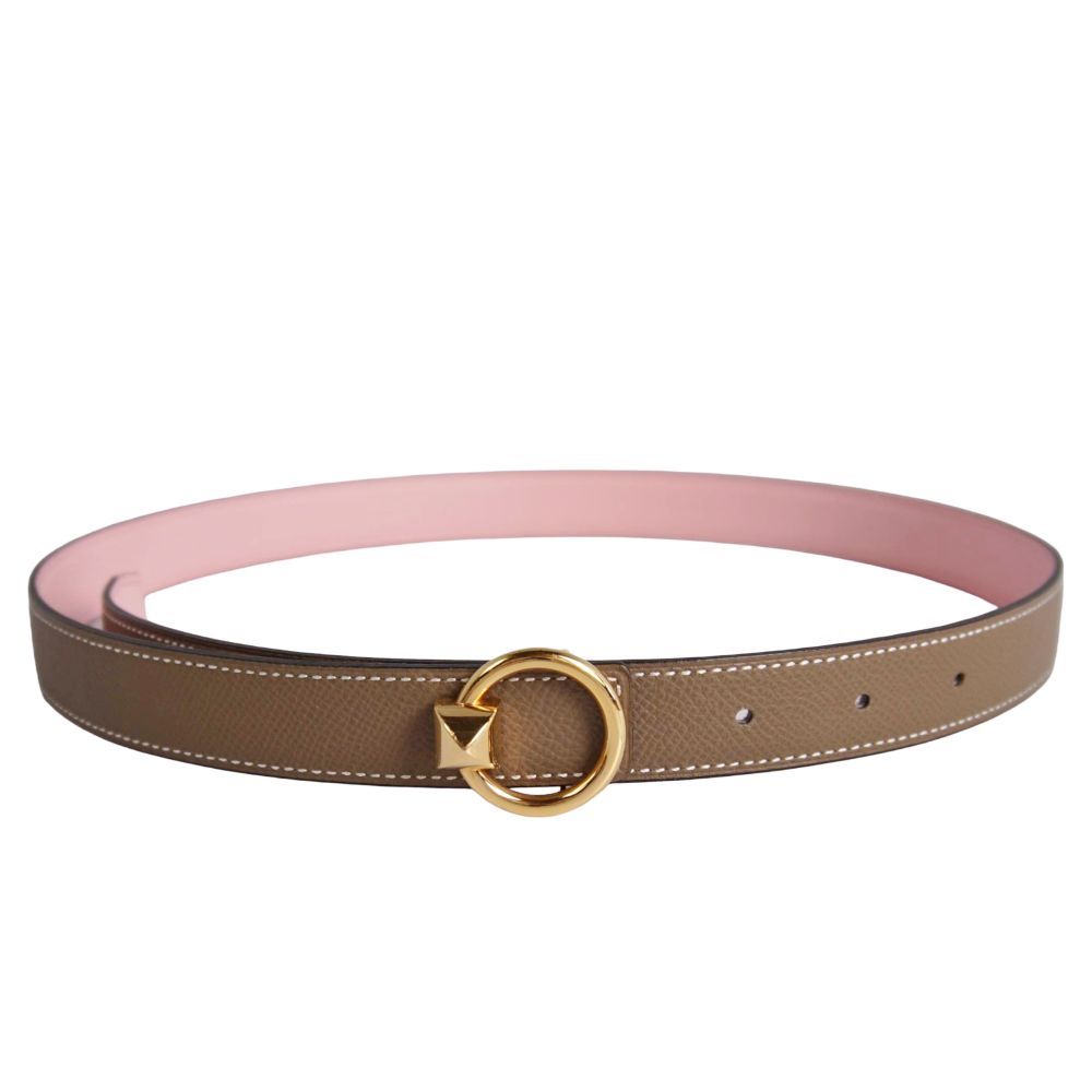 Hermes Belt Leather Medle Buckle Greige Pink — view 2
