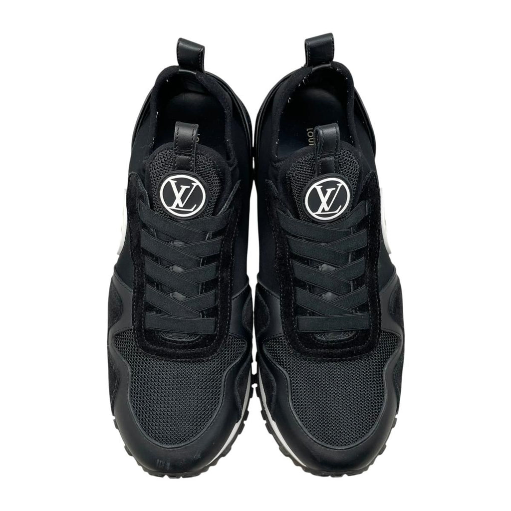 Louis Vuitton Sneakers Run Away 36.5 LV Circle Logo Suede Mesh Black — view 5