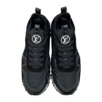 Louis Vuitton Sneakers Run Away 36.5 LV Circle Logo Suede Mesh Black — view 5