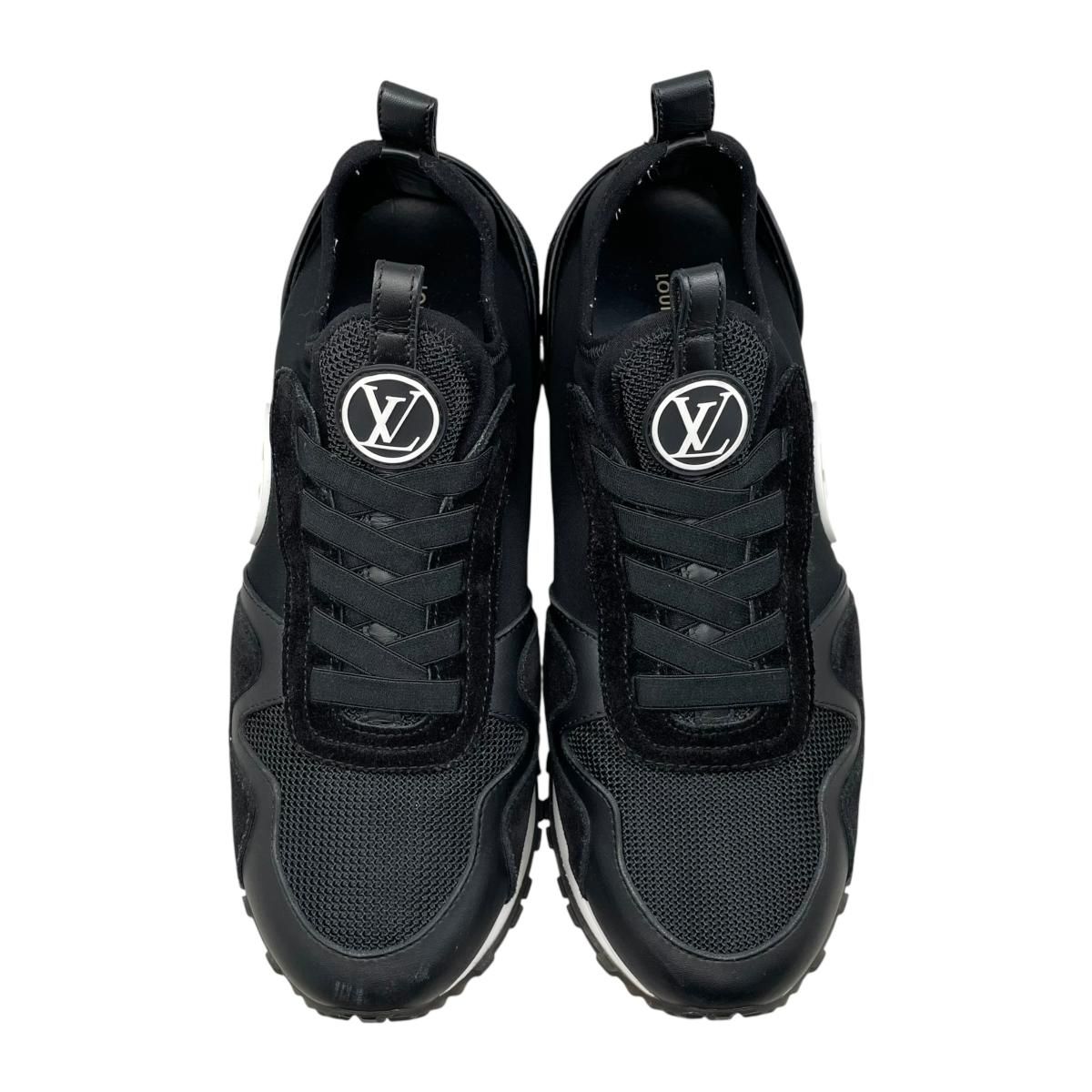 Louis Vuitton Sneakers Run Away 36.5 LV Circle Logo Suede Mesh Black — view 5