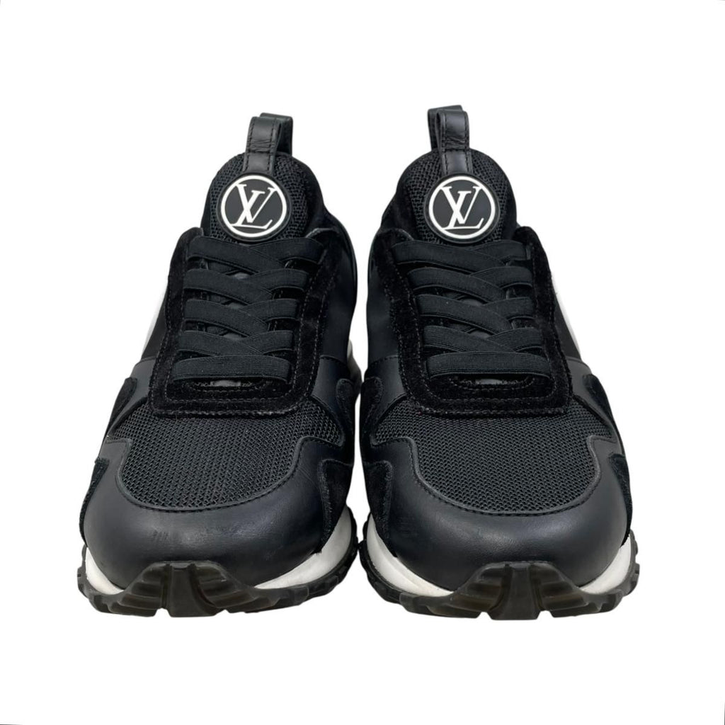 Louis Vuitton Sneakers Run Away 36.5 LV Circle Logo Suede Mesh Black — view 3