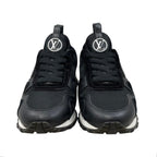 Louis Vuitton Sneakers Run Away 36.5 LV Circle Logo Suede Mesh Black — view 3