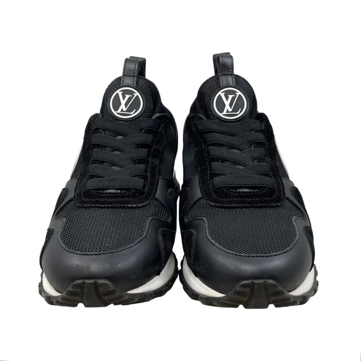 Louis Vuitton Sneakers Run Away 36.5 LV Circle Logo Suede Mesh Black — view 3