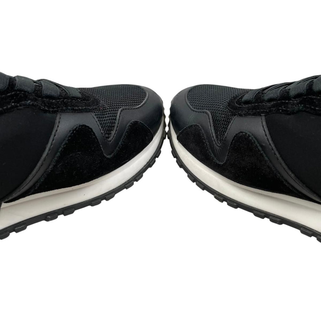 Louis Vuitton Sneakers Run Away 36.5 LV Circle Logo Suede Mesh Black — view 7
