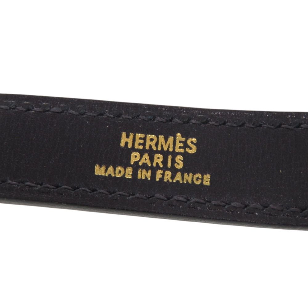 Hermes Glove Holder Box Calf Navy Gold Charm — view 4