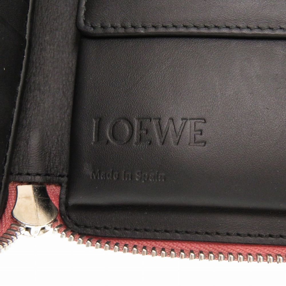 Loewe Anagram Leather Pink Bifold Wallet Black — view 7