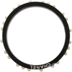 Chanel Logo Faux Pearl Plastic Black Bangle — view 2
