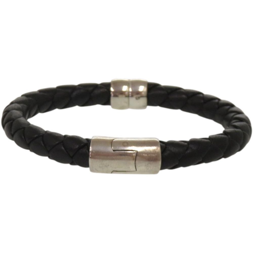 Bottega Veneta Intrecciato Leather Black Bracelet — view 4