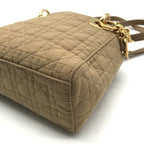 Dior Lady Cannage Nylon Canvas 2-Way Mini Small Shoulder Bag Beige — view 6