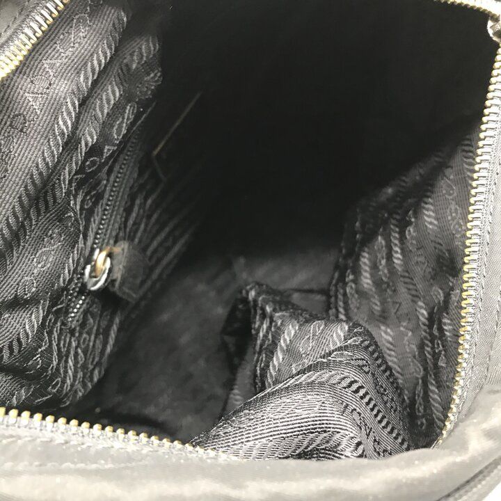 Prada Nylon Chain Tote Shoulder Bag Black Purse — view 7