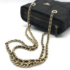 Prada Nylon Chain Tote Shoulder Bag Black Purse — view 6
