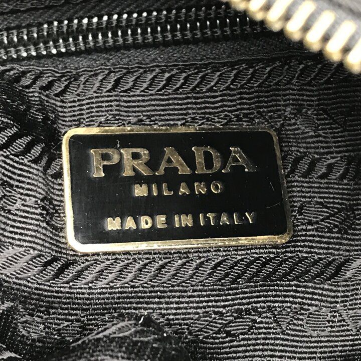 Prada Nylon Chain Tote Shoulder Bag Black Purse — view 8
